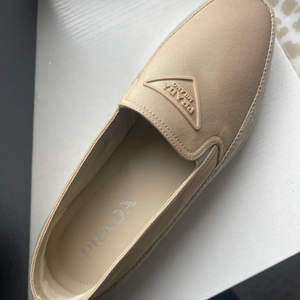 Prada Men's Beige Slip-On Loafers - Picture 1 of 5
